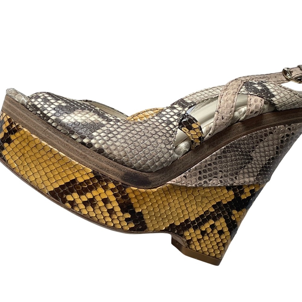 Gucci Python Kotao Wedge Sandals - image 5